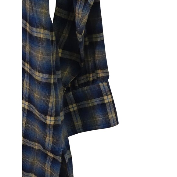 Vintage A. Sulka & Company Blue & Yellow Plaid Button-Up Shirt 15 1/2 Mens Class - Picture 6 of 10